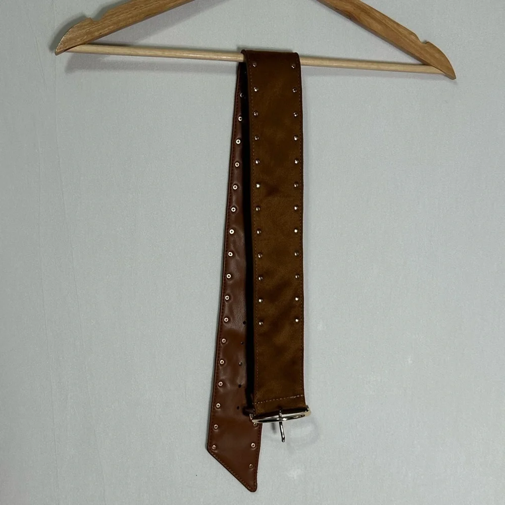 Linea Pelle Blue brown‎ suede belt - medium